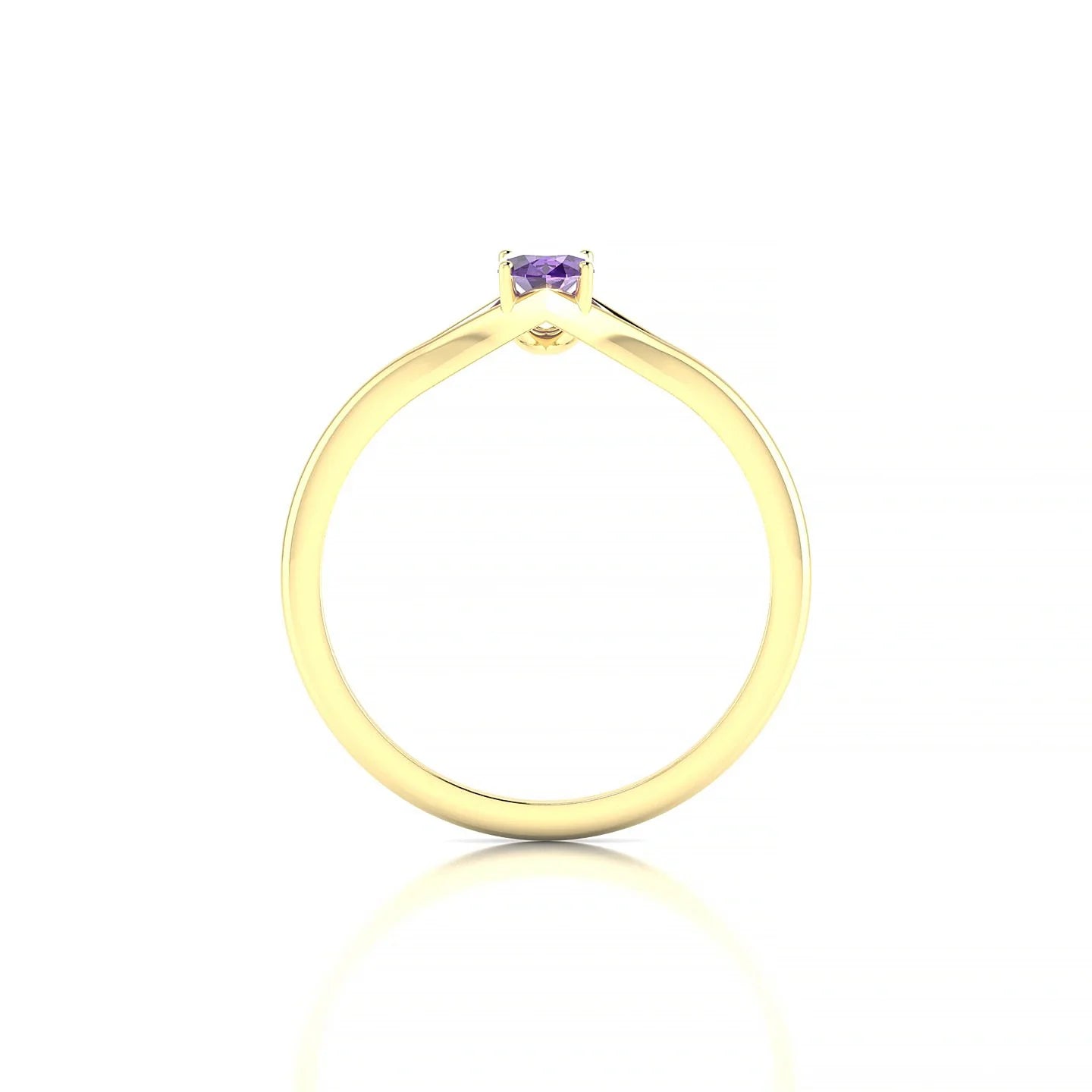Rise | 18k Yellow Gold 6 x 4 mm Oval Amethyst Ring