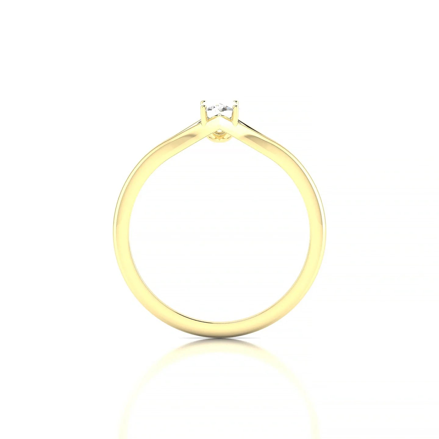 Rise | 18k Yellow Gold 6 x 4 mm Oval Diamond Ring