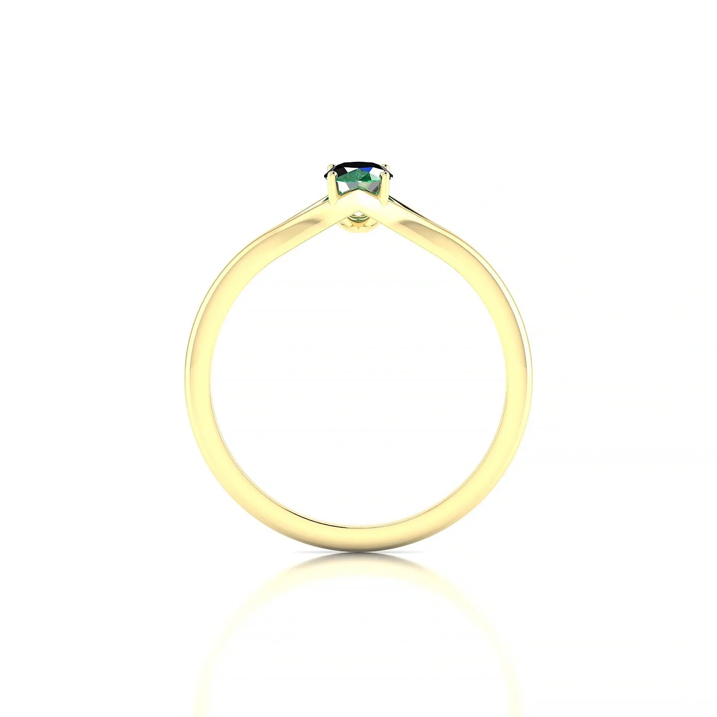 Rise | 18k Yellow Gold 6 x 4 mm Oval Emerald Ring