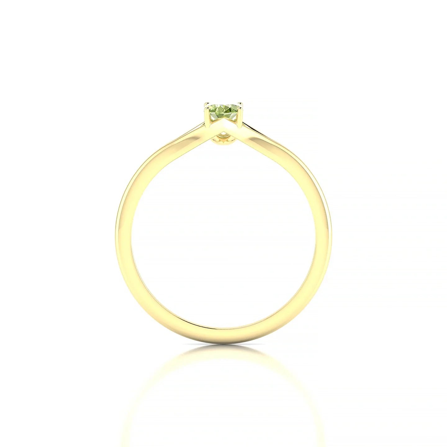 Rise | 18k Yellow Gold 6 x 4 mm Oval Peridot Ring