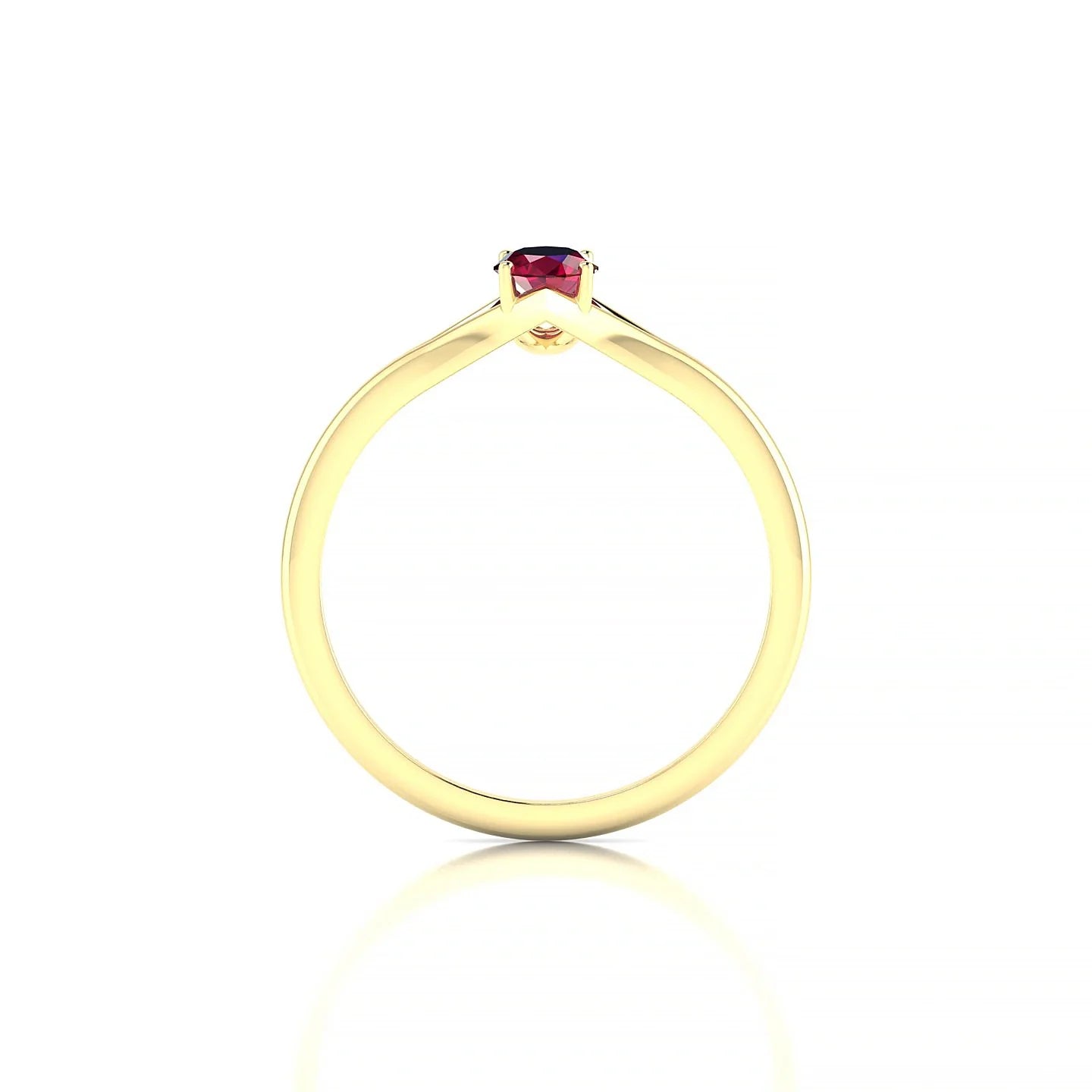 Rise | 18k Yellow Gold 6 x 4 mm Oval Ruby Ring