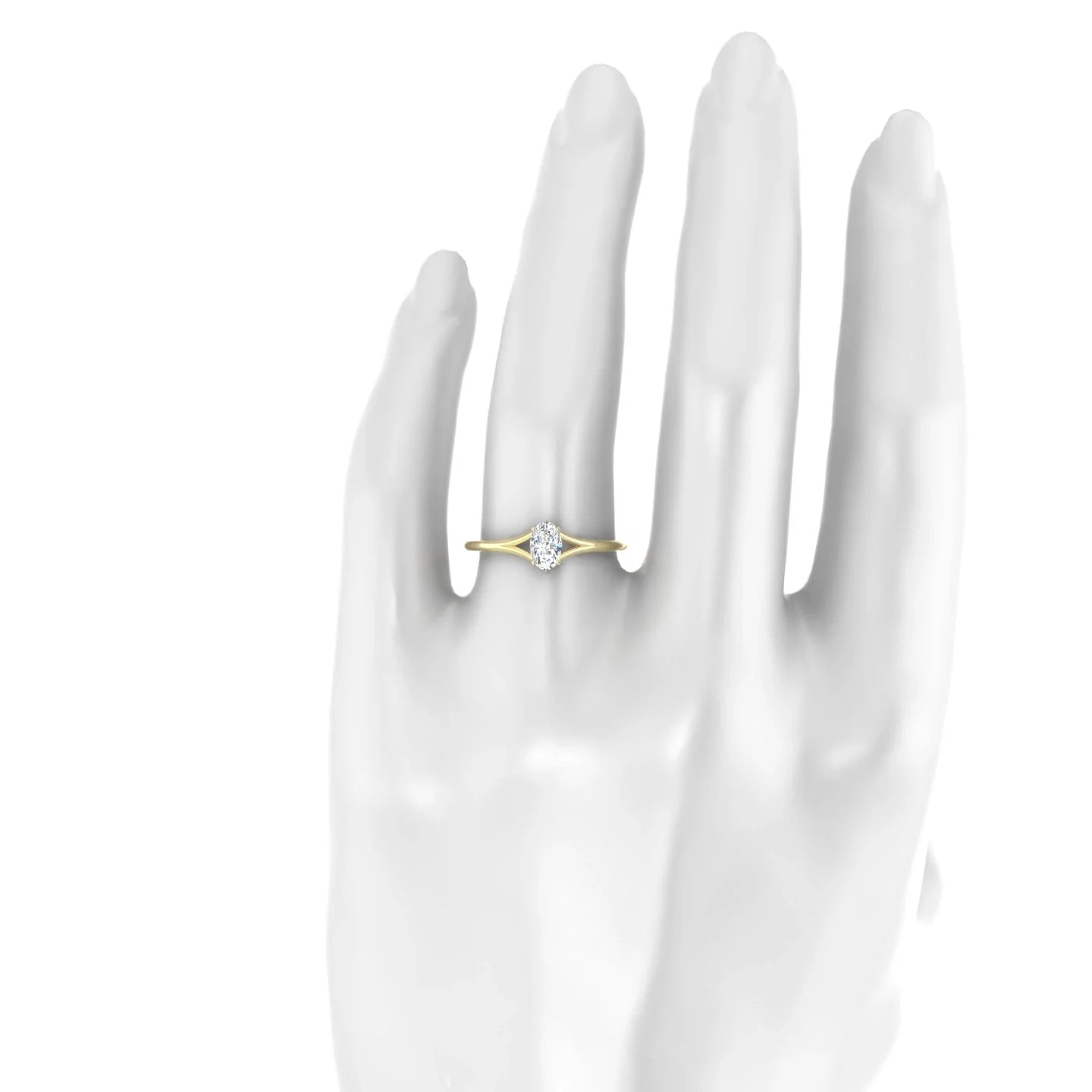 Rise | 18k Yellow Gold 6 x 4 mm Oval Diamond Ring