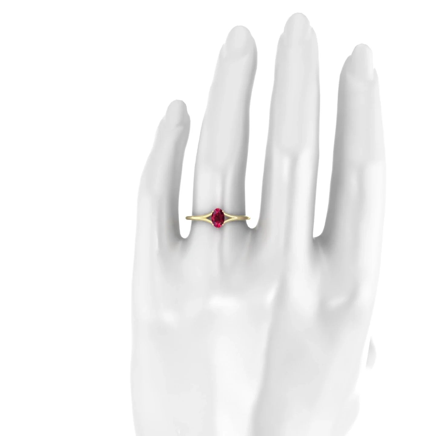 Rise | 18k Yellow Gold 6 x 4 mm Oval Ruby Ring