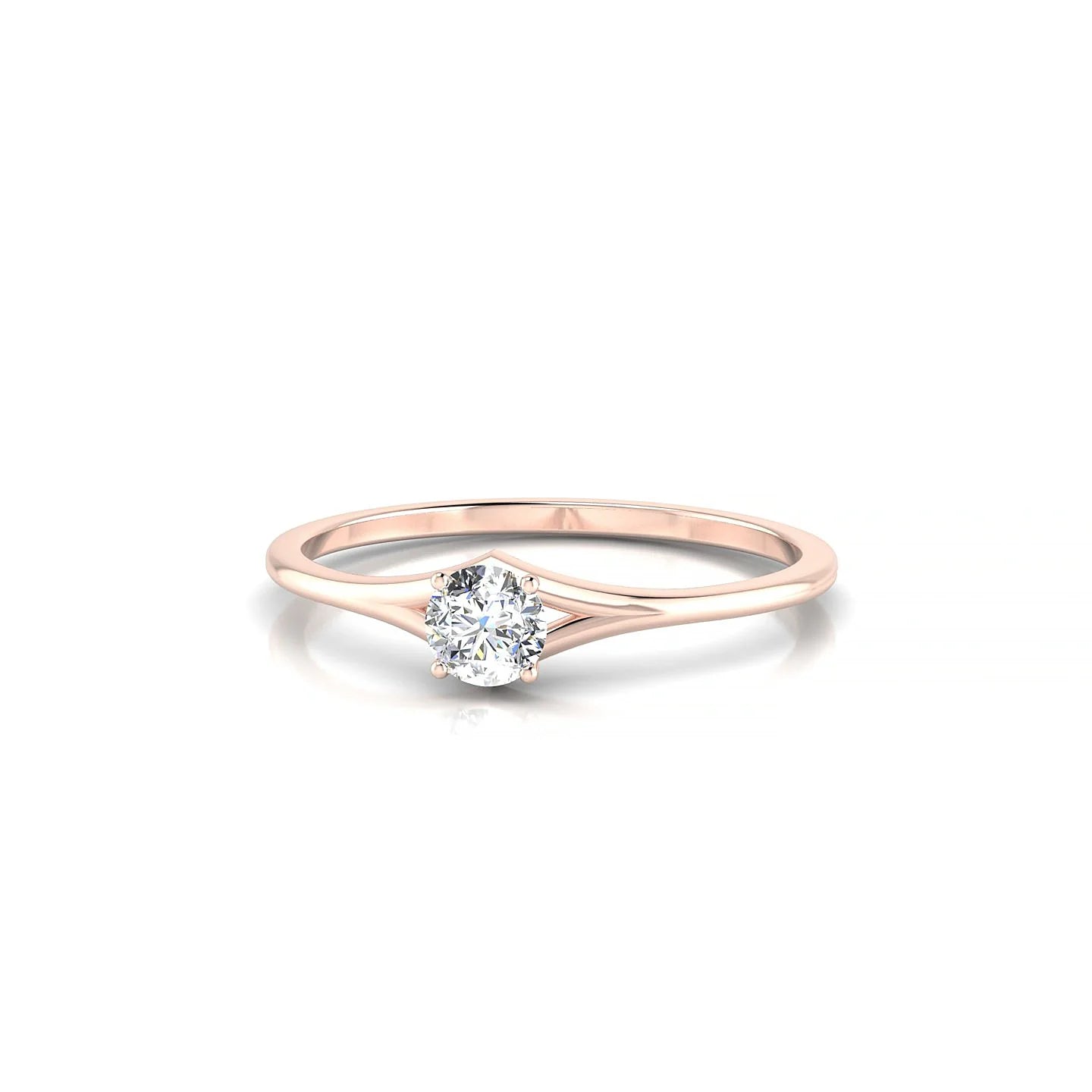 Rise | 18k Rose Gold 3.7 mm Round Diamond Ring