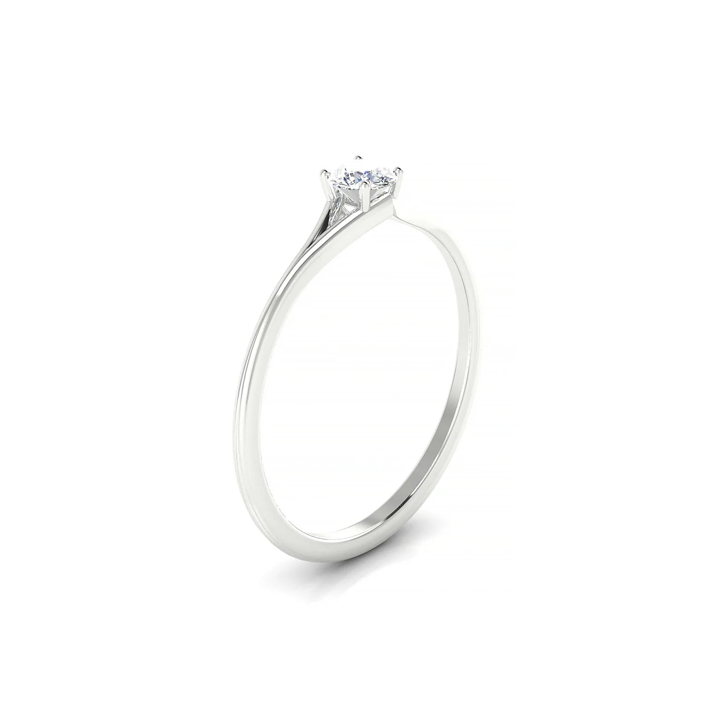 Rise | 18k White Gold 3.7 mm Round Diamond Ring