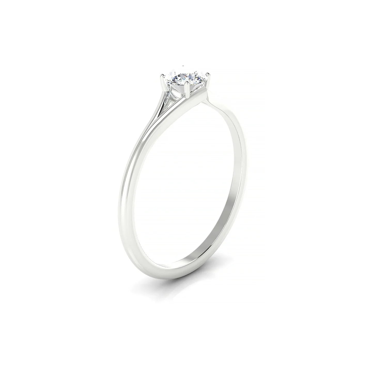 Rise | 18k White Gold 4.2 mm Round Diamond Ring