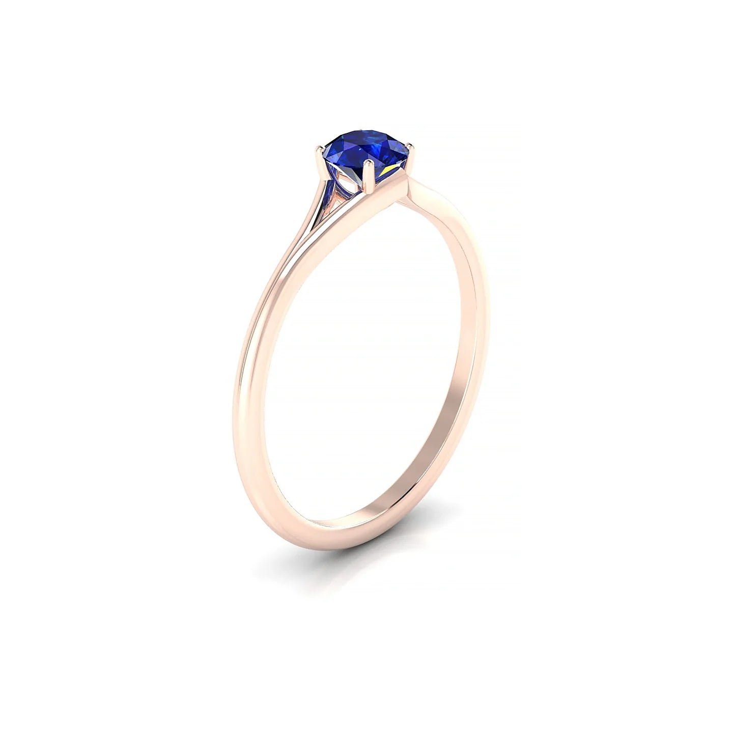 Rise | 18k Rose Gold 4.5 mm Round Sapphire Ring