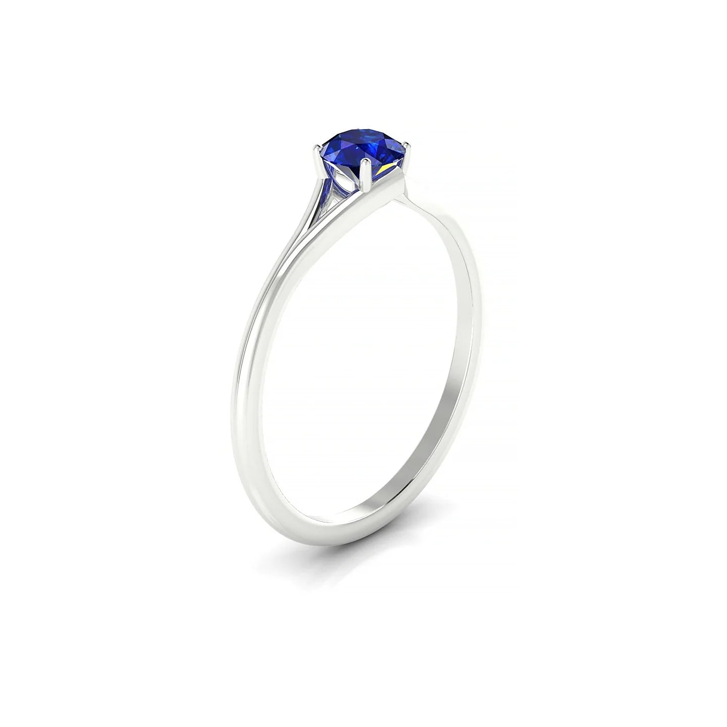 Rise | 18k White Gold 4.5 mm Round Sapphire Ring
