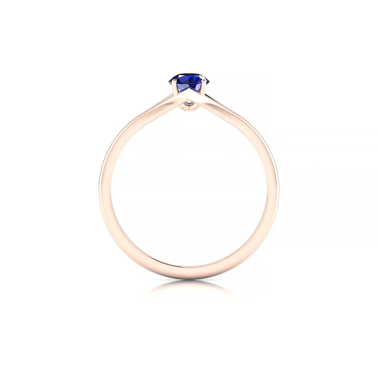Rise | 18k Rose Gold 4.5 mm Round Sapphire Ring