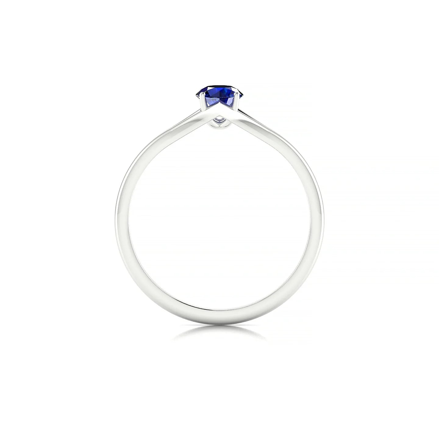 Rise | 18k White Gold 4.5 mm Round Sapphire Ring