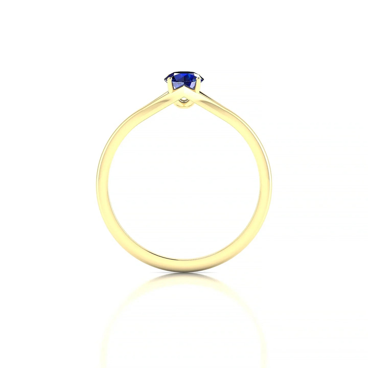 Rise | 18k Yellow Gold 4.5 mm Round Sapphire Ring