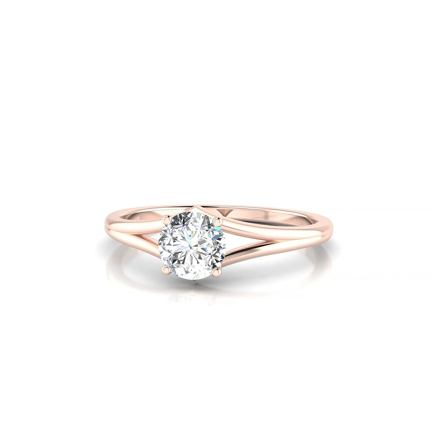Rise | 18k Rose Gold 5.2 mm Round Diamond Ring
