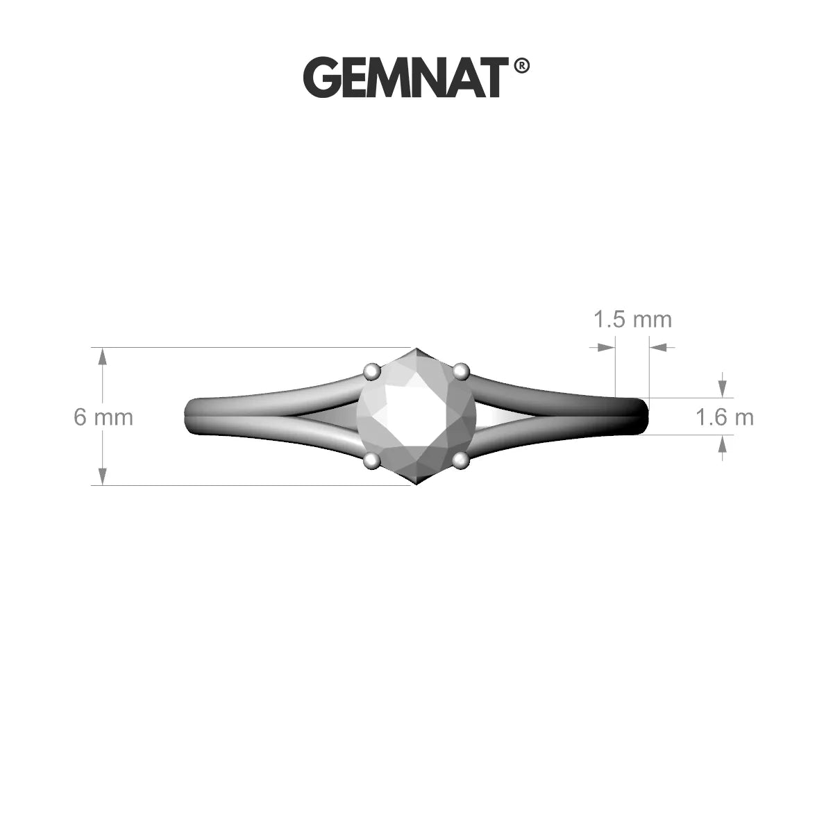 Rise | 18k Rose Gold 5.2 mm Round Diamond Ring