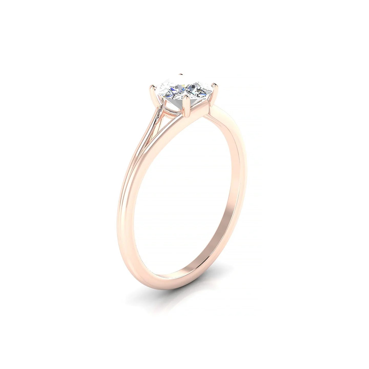 Rise | 18k Rose Gold 5.7 mm Round Diamond Ring