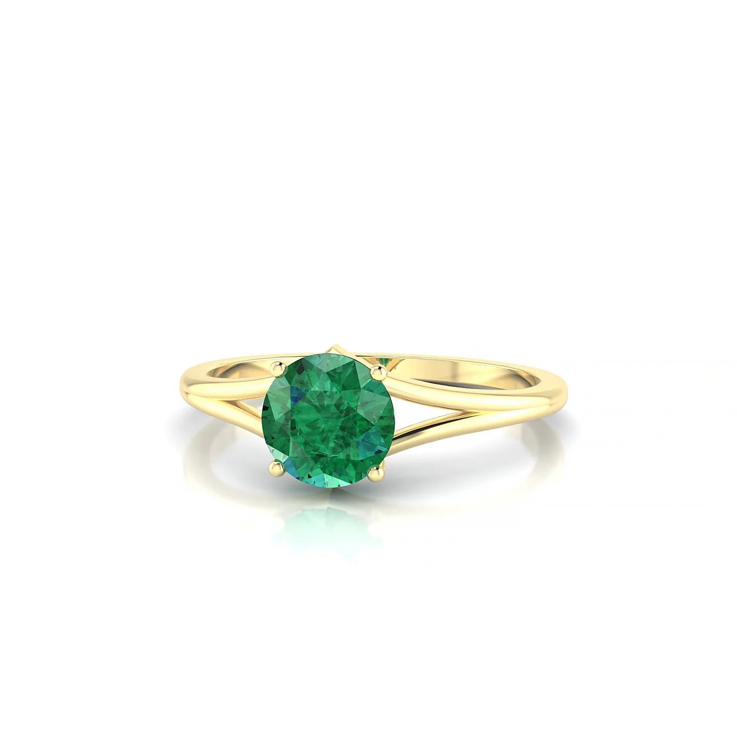 Rise | 18k Yellow Gold 6 mm Round Emerald Ring