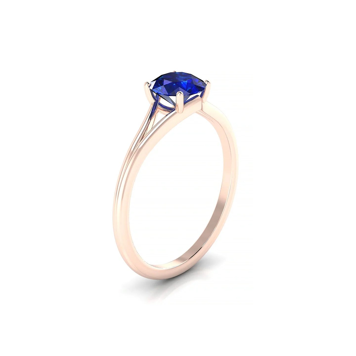 Rise | 18k Rose Gold 6 mm Round Sapphire Ring