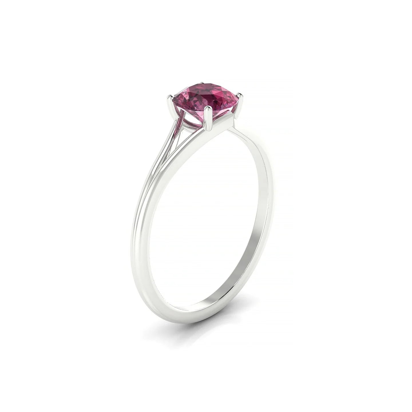 Rise | 18k White Gold 6 mm Round Rhodolite Ring