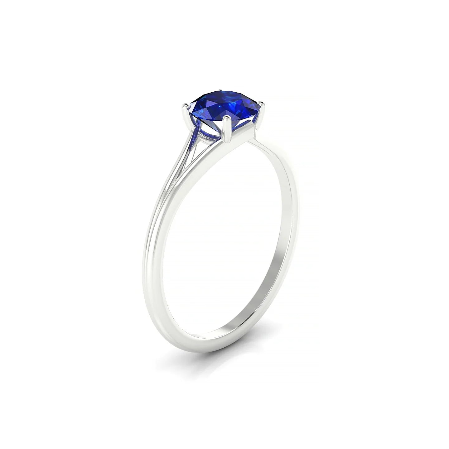 Rise | 18k White Gold 6 mm Round Sapphire Ring