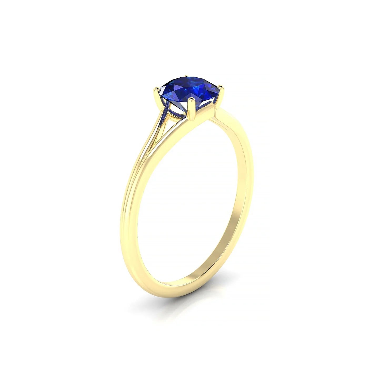 Rise | 18k Yellow Gold 6 mm Round Sapphire Ring