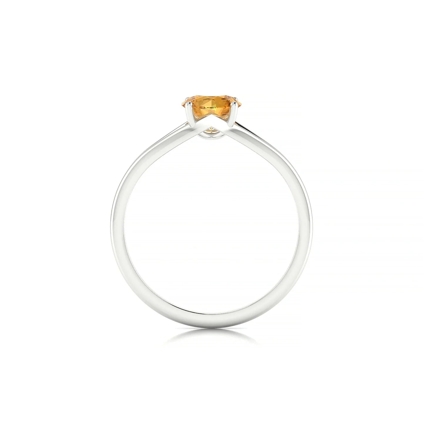 Rise | 18k White Gold 6 mm Round Citrine Ring