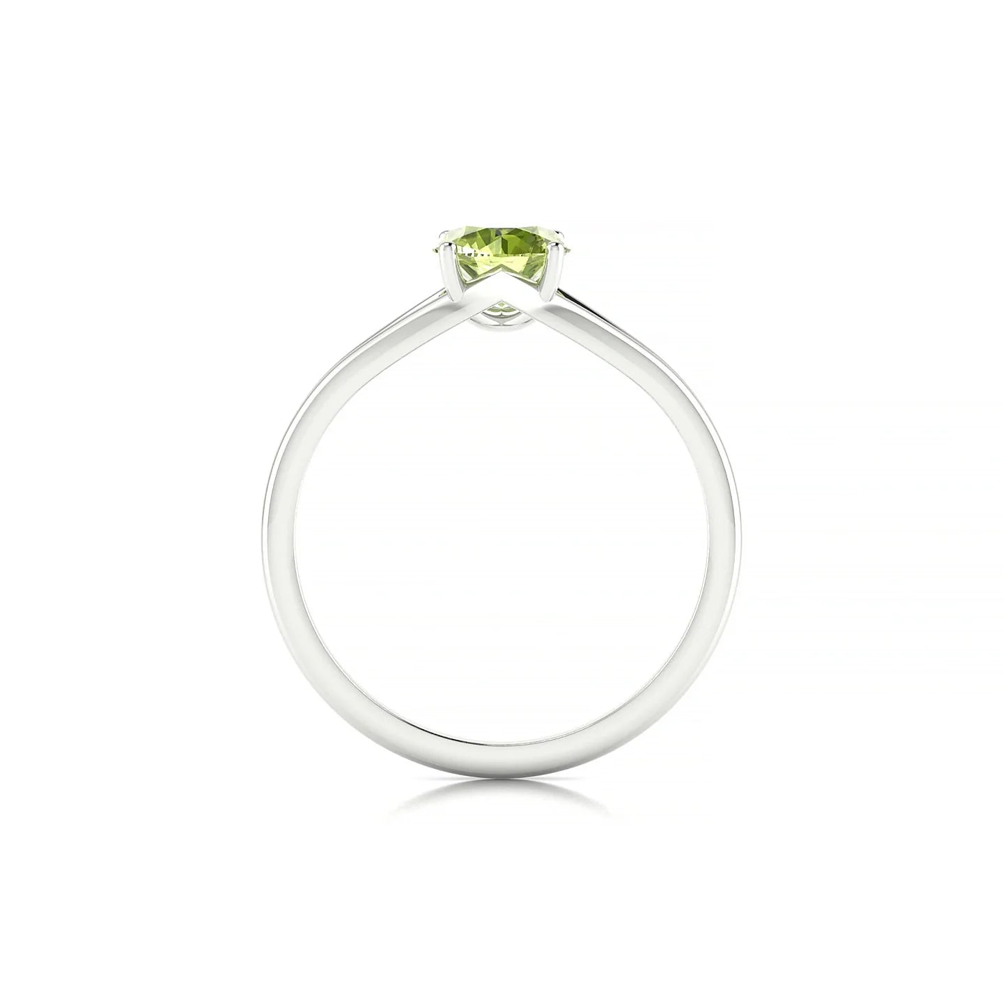 Rise | 18k White Gold 6 mm Round Peridot Ring