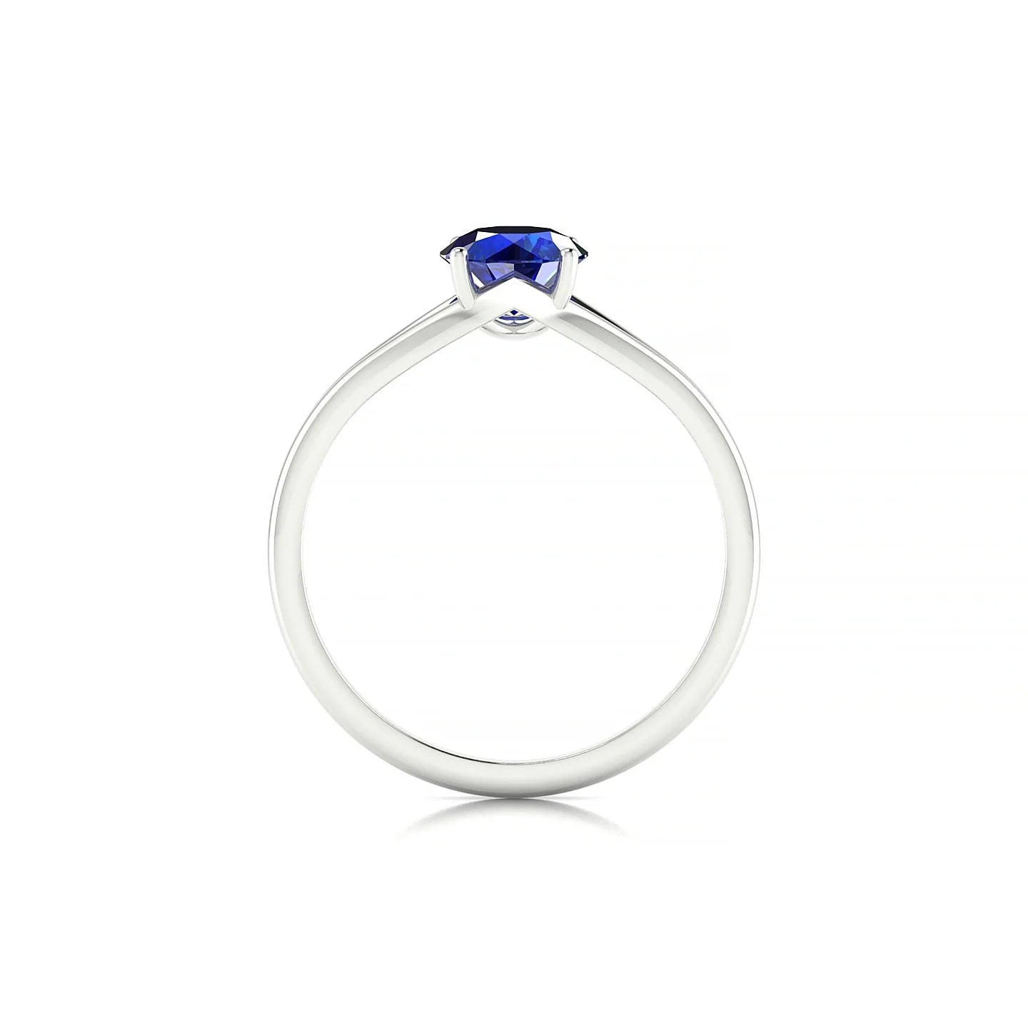 Rise | 18k White Gold 6 mm Round Sapphire Ring