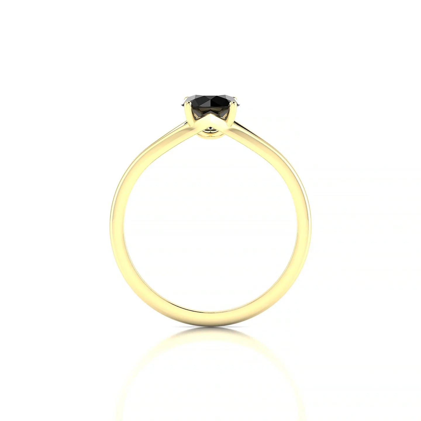 Rise | 18k Yellow Gold 6 mm Round Black Diamond Ring