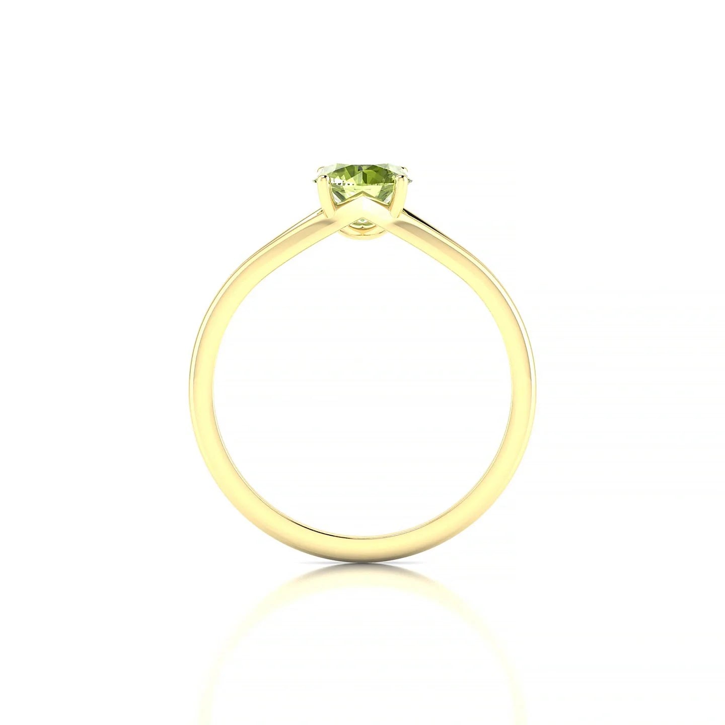 Rise | 18k Yellow Gold 6 mm Round Peridot Ring