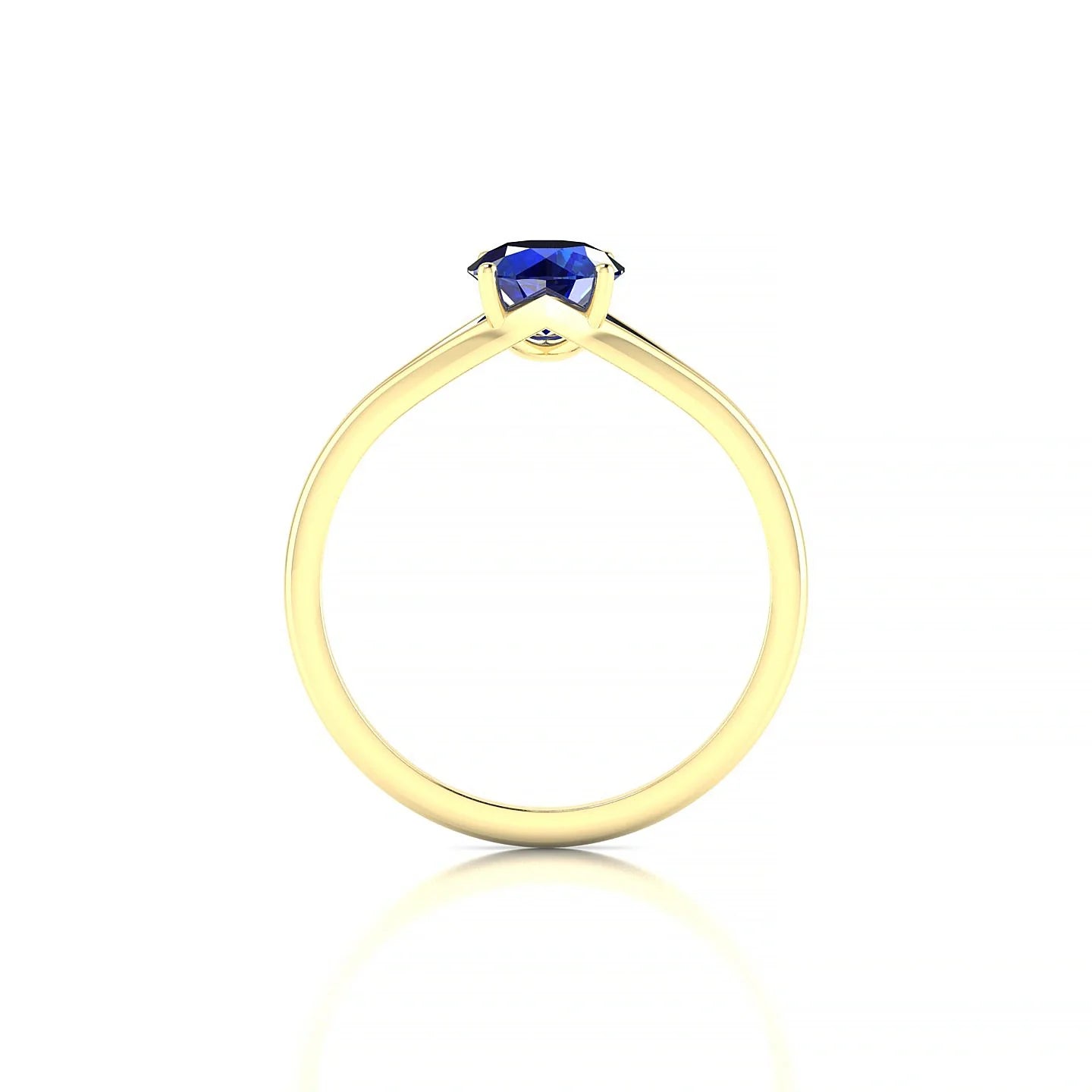 Rise | 18k Yellow Gold 6 mm Round Sapphire Ring