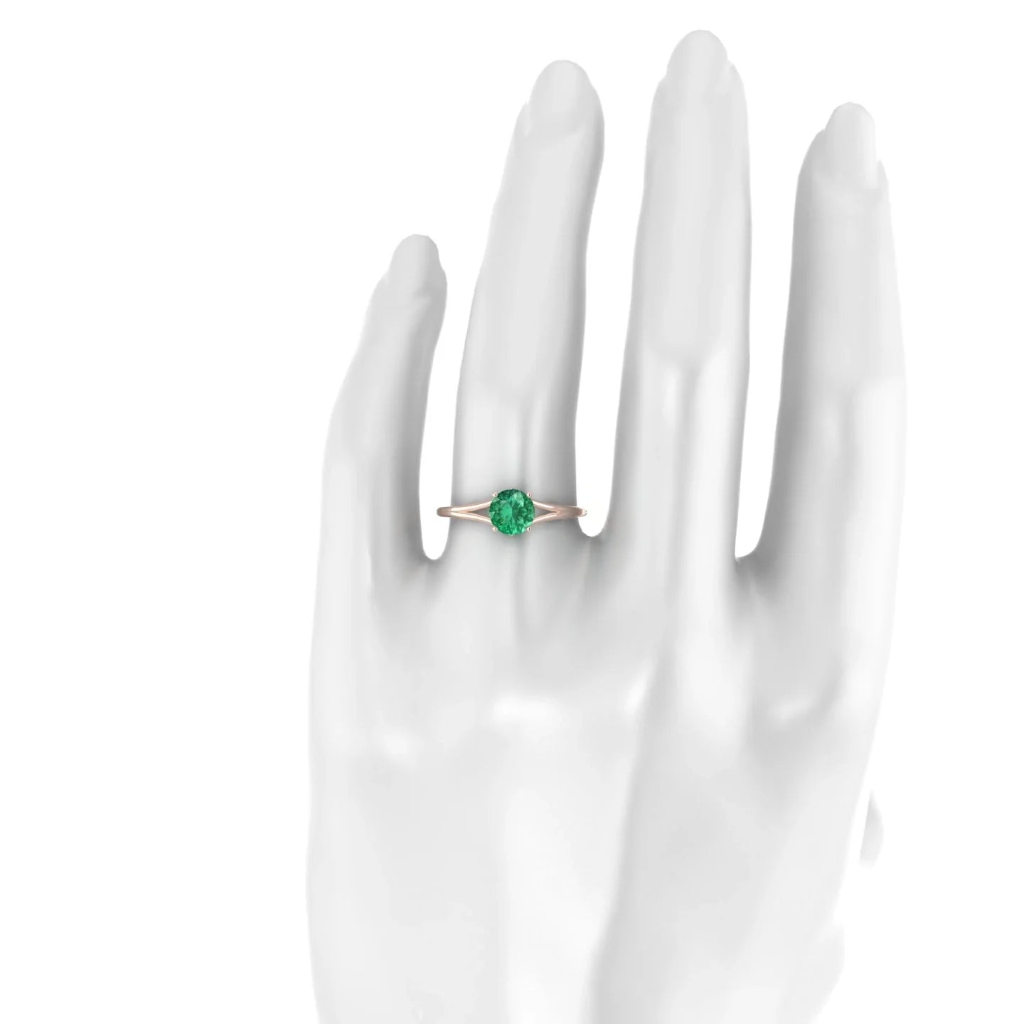 Rise | 18k Rose Gold 6 mm Round Emerald Ring