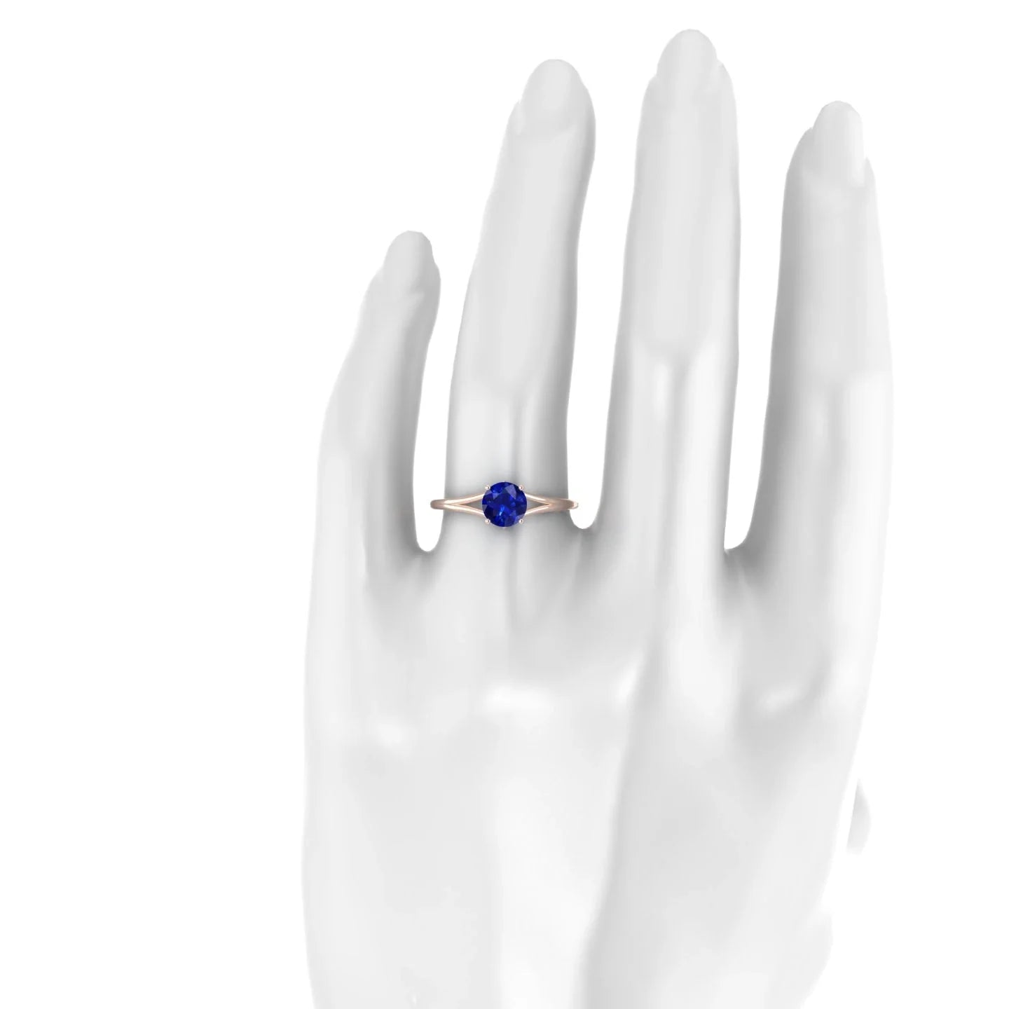 Rise | 18k Rose Gold 6 mm Round Sapphire Ring