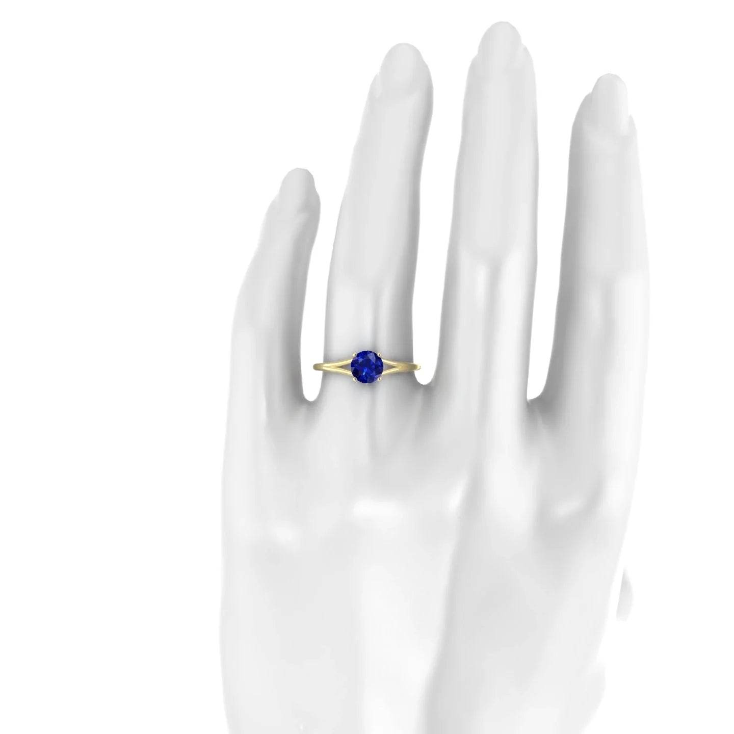 Rise | 18k Yellow Gold 6 mm Round Sapphire Ring