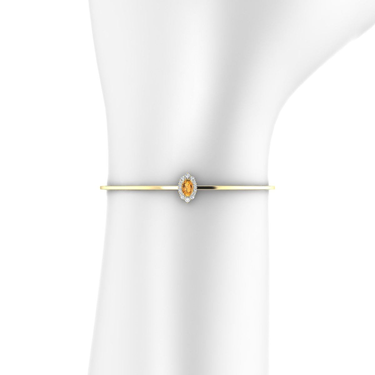 Romance | 18k Yellow Gold 6 x 4 mm Oval Citrine Bangle