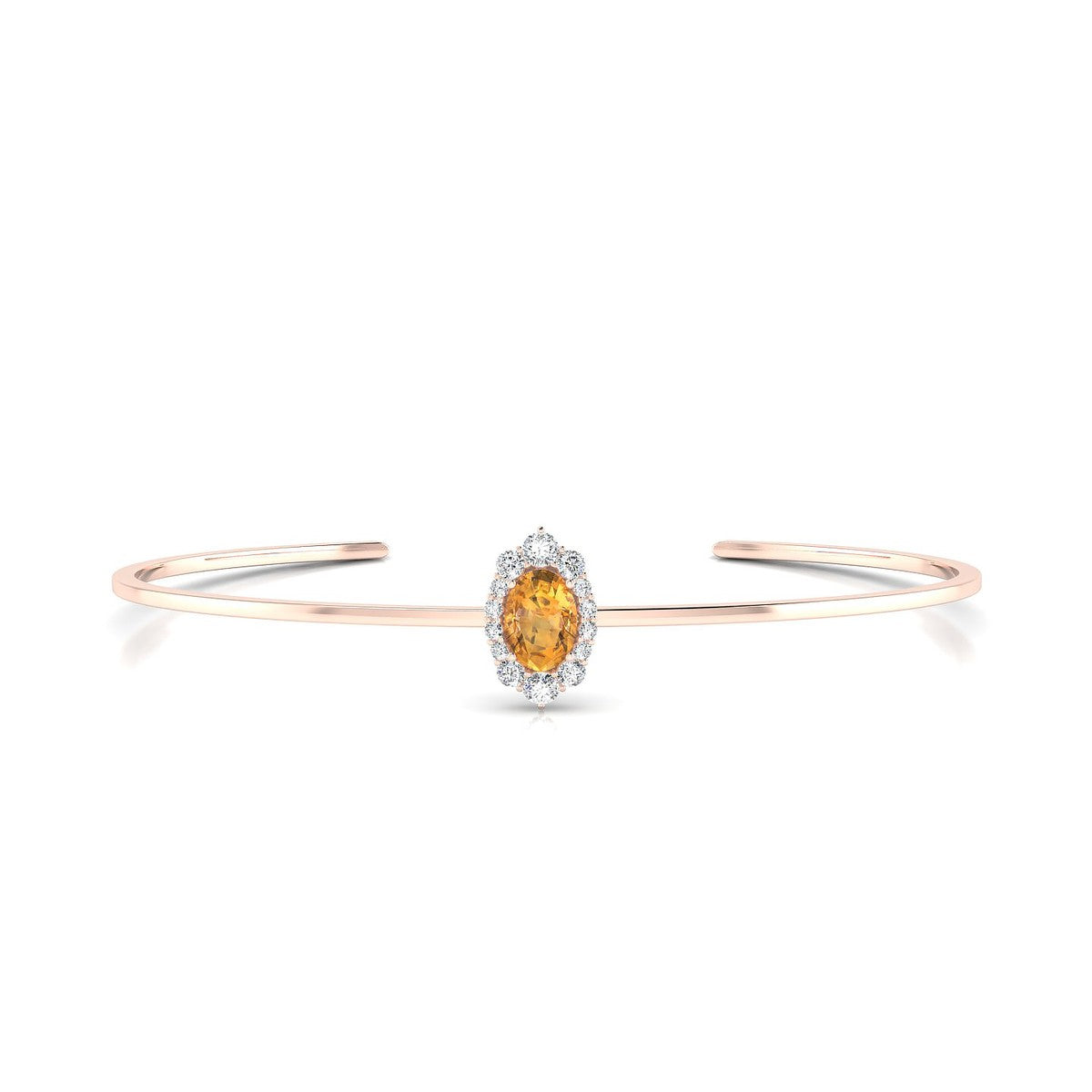 Romance | 18k Rose Gold 7 x 5 mm Oval Citrine Bangle