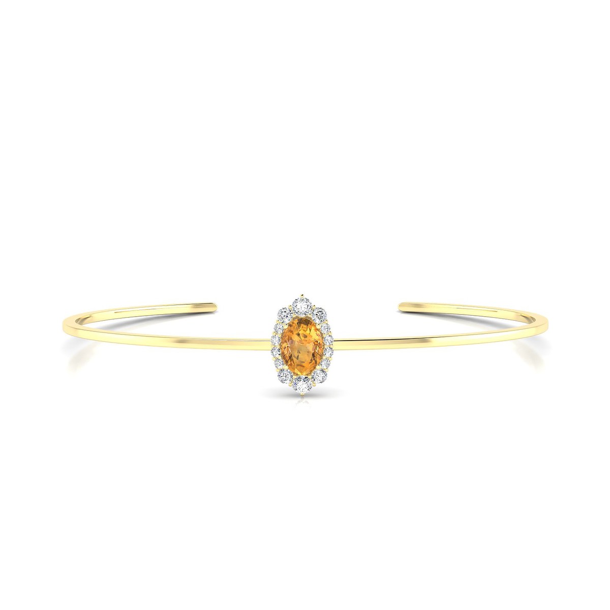 Romance | 18k Yellow Gold 7 x 5 mm Oval Citrine Bangle