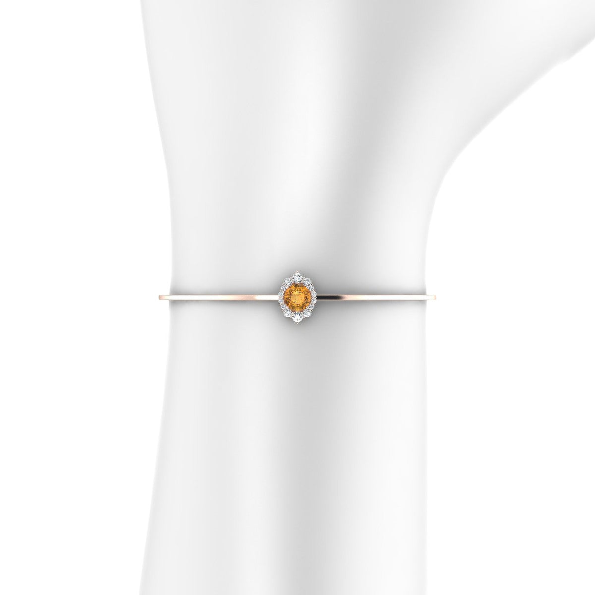 Romance | 18k Rose Gold 6 mm Round Citrine Bangle