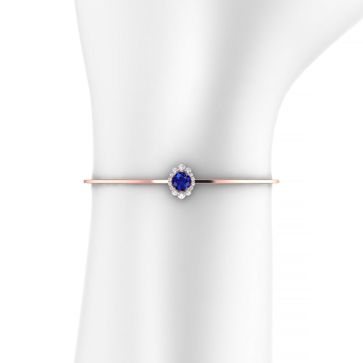 Romance | 18k Rose Gold 6 mm Round Sapphire Bangle