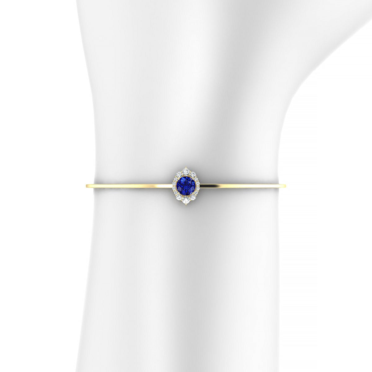 Romance | 18k Yellow Gold 6 mm Round Sapphire Bangle