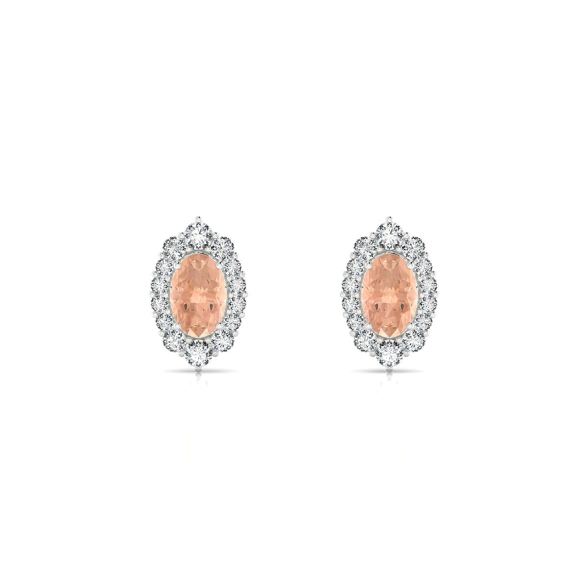 Romance | 18k White Gold 6 x 4 mm Oval Morganite Earrings