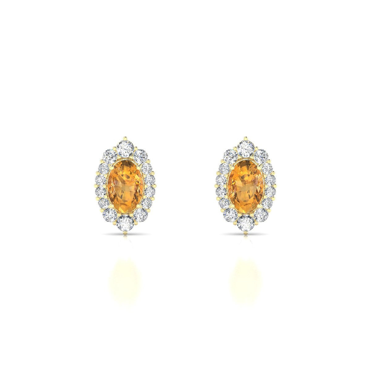 Romance | 18k Yellow Gold 6 x 4 mm Oval Citrine Earrings