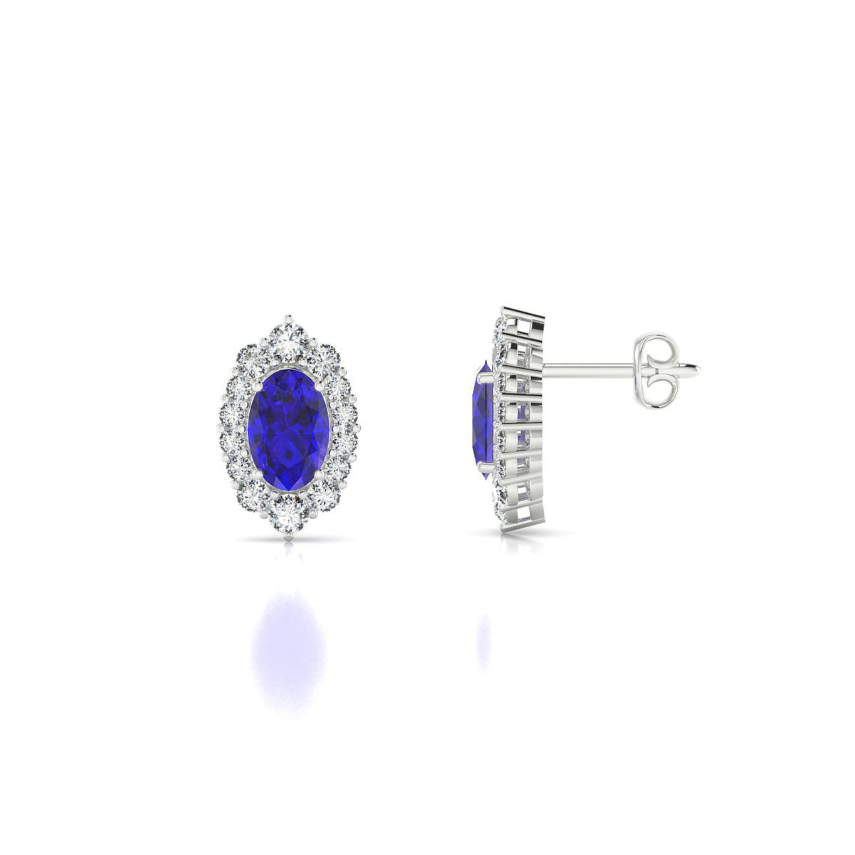 Romance | 18k White Gold 6 x 4 mm Oval Tanzanite Earrings