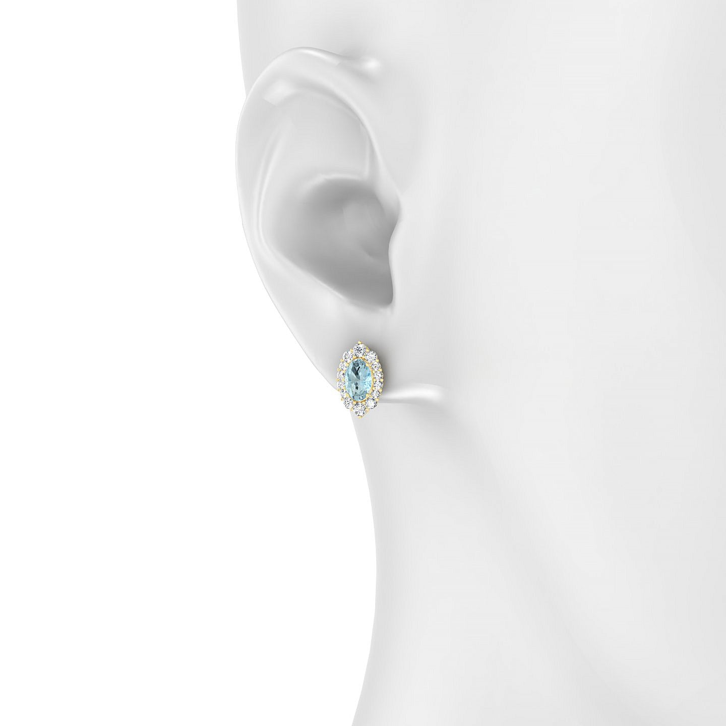 Romance | 18k Yellow Gold 6 x 4 mm Oval Aquamarine Earrings