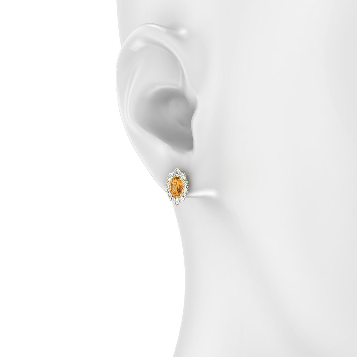 Romance | 18k Yellow Gold 6 x 4 mm Oval Citrine Earrings