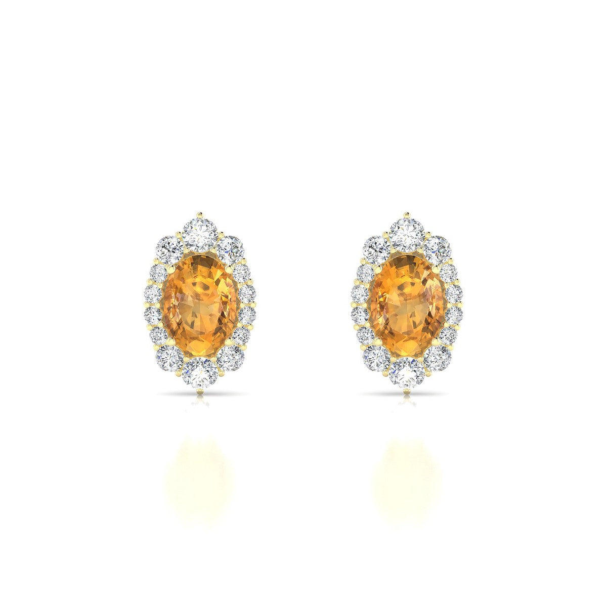 Romance | 18k Yellow Gold 7 x 5 mm Oval Citrine Earrings