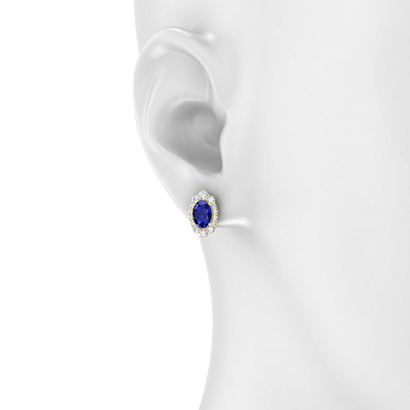 Romance | 18k Yellow Gold 7 x 5 mm Oval Sapphire Earrings