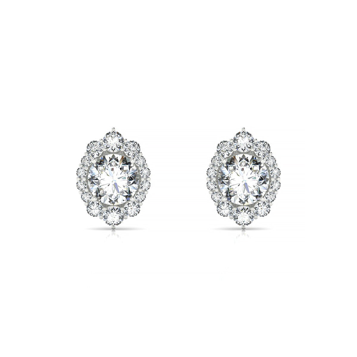 Romance | 18k White Gold 5.7 mm Round Diamond Earrings