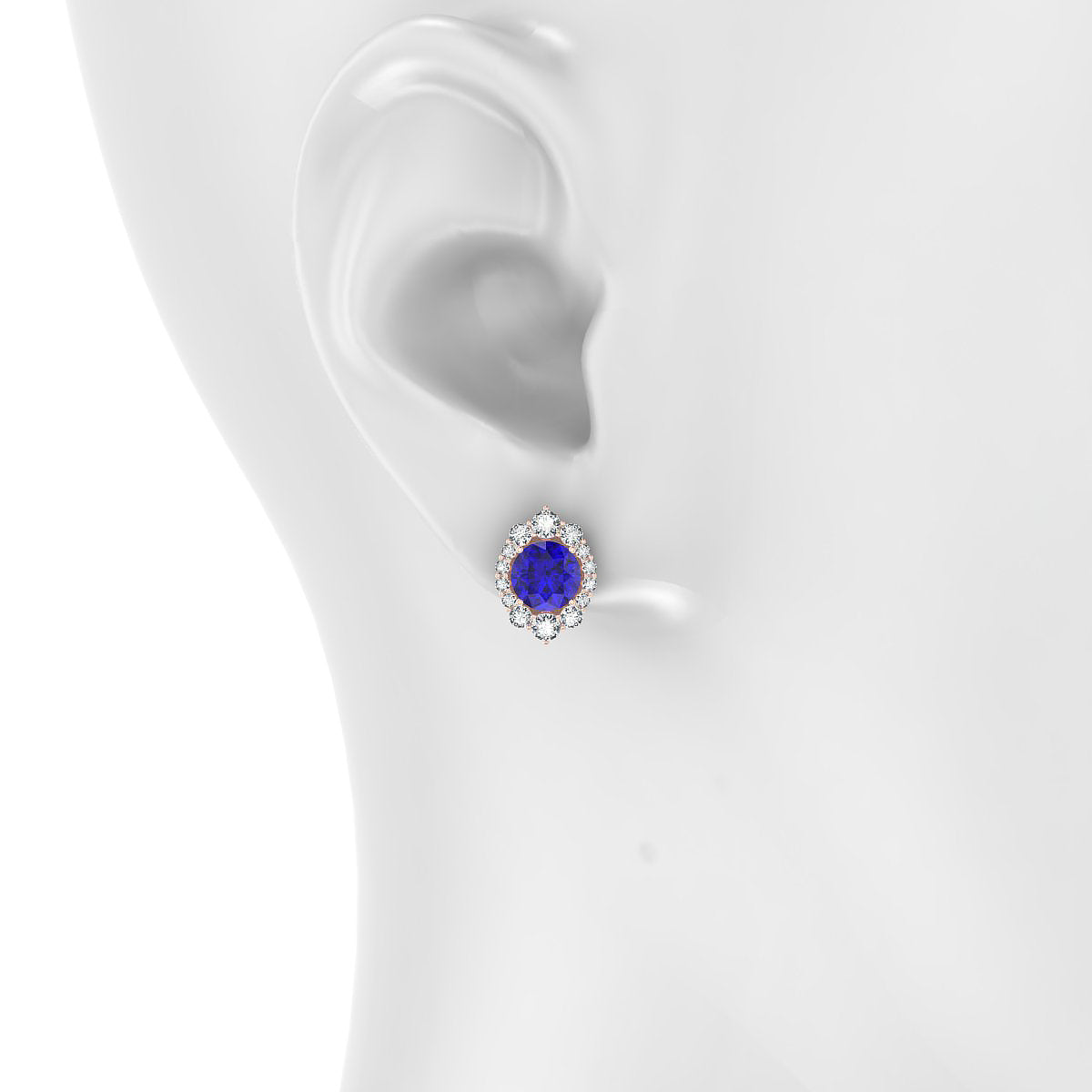 Romance | 18k Rose Gold 6 mm Round Tanzanite Earrings