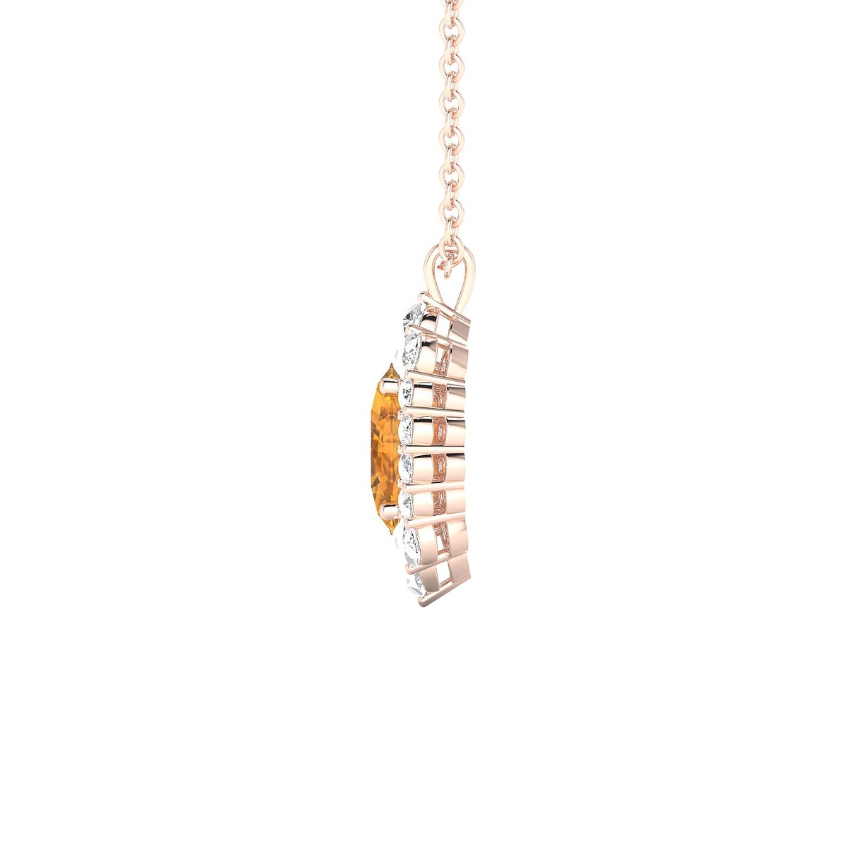 Romance | 18k Rose Gold 7 x 5 mm Oval Citrine Pendant