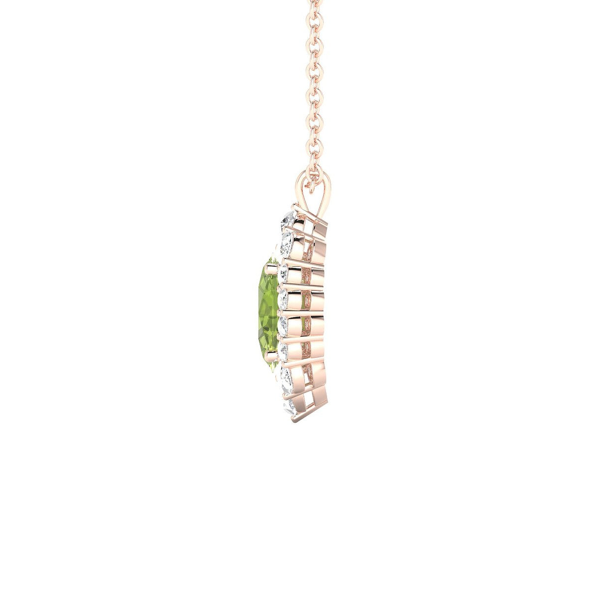 Romance | 18k Rose Gold 7 x 5 mm Oval Peridot Pendant