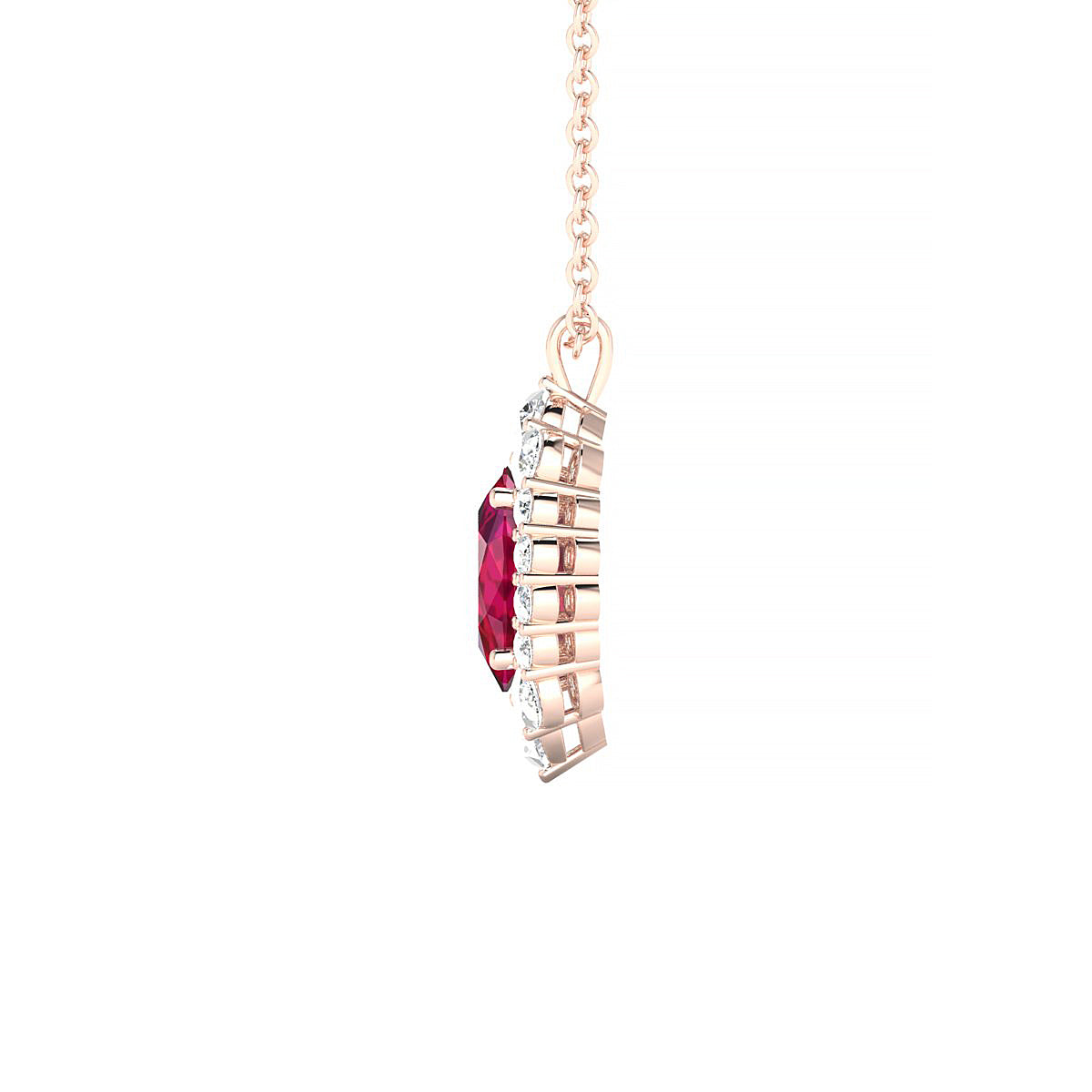 Romance | 18k Rose Gold 7 x 5 mm Oval Ruby Pendant